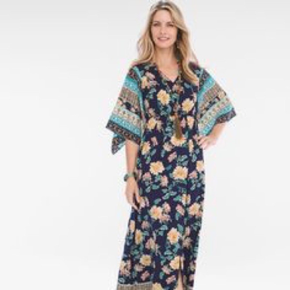 $129 Chico's Maxi Dress Imperial Kimono Women's 2
